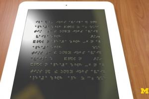 artist impression van een tablet met braille